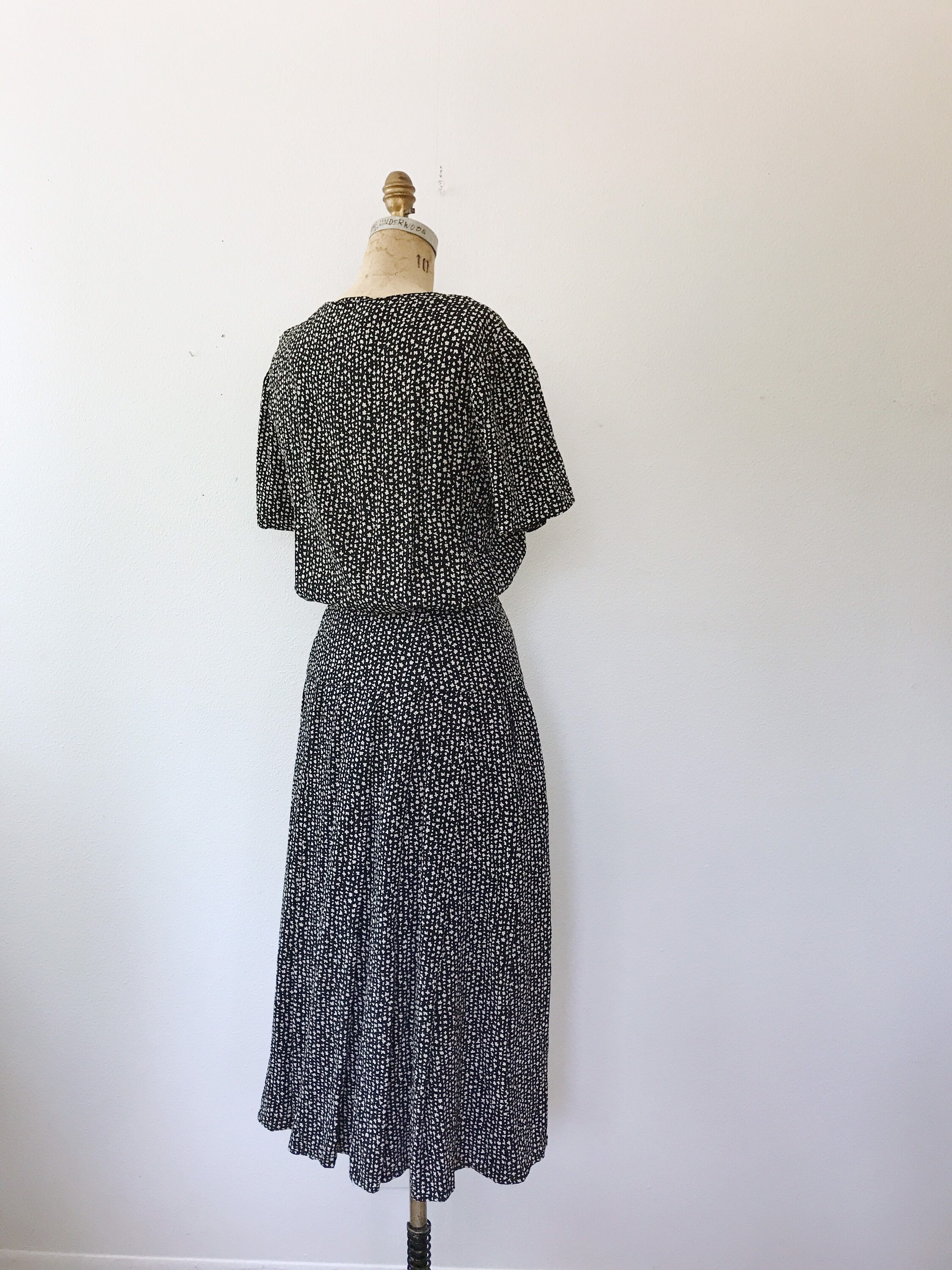 Robe Costume Imprimé Liz Claiborne - Taille 10 - Rayon - Vintage - Occasion Très Bon état