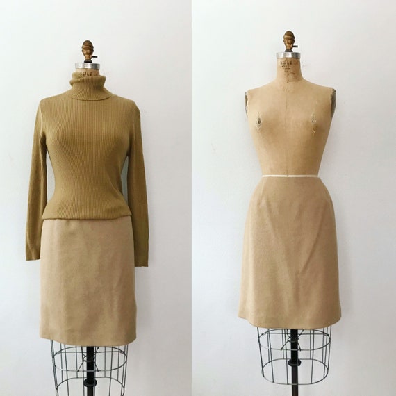 wool skirt / modern wool skirt / Camel Hair skirt