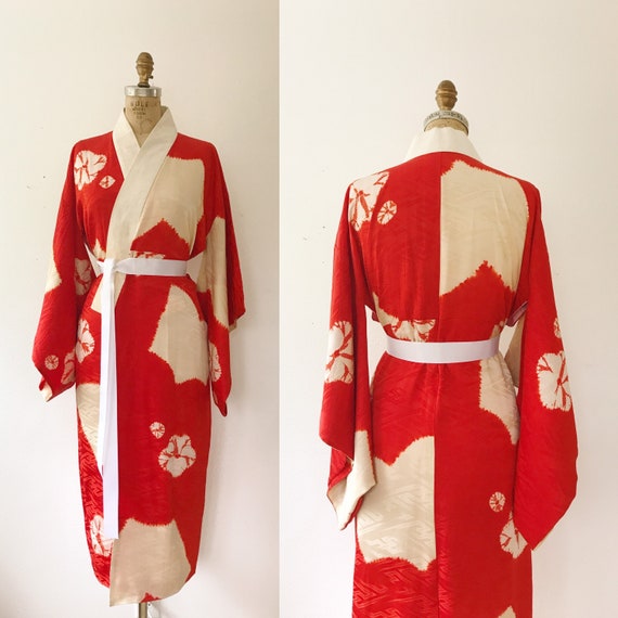 vintage kimono robe / vintage silk kimono / Shuiro