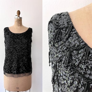beaded sweater / black beaded sweater / Darby sweater
