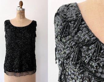 beaded sweater / black beaded sweater / Darby sweater