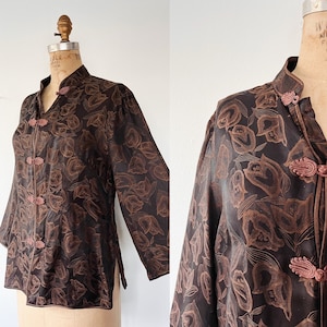 SALE vintage satin blouse / vintage tunic / Good Fortune tunic