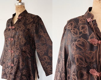 vintage satin blouse / vintage tunic / Good Fortune tunic