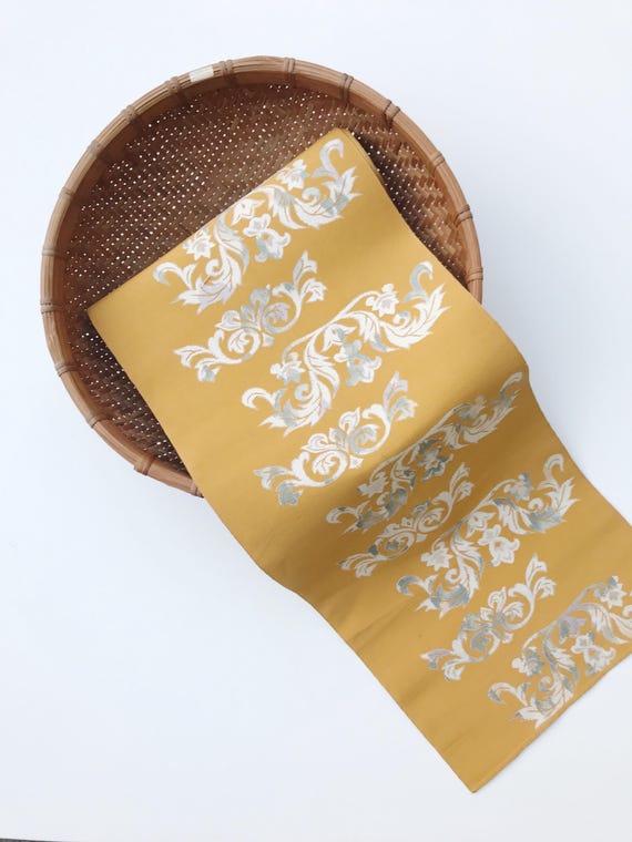 vintage fabric / Silk jacquard fabric / Japanese woven textile bolt