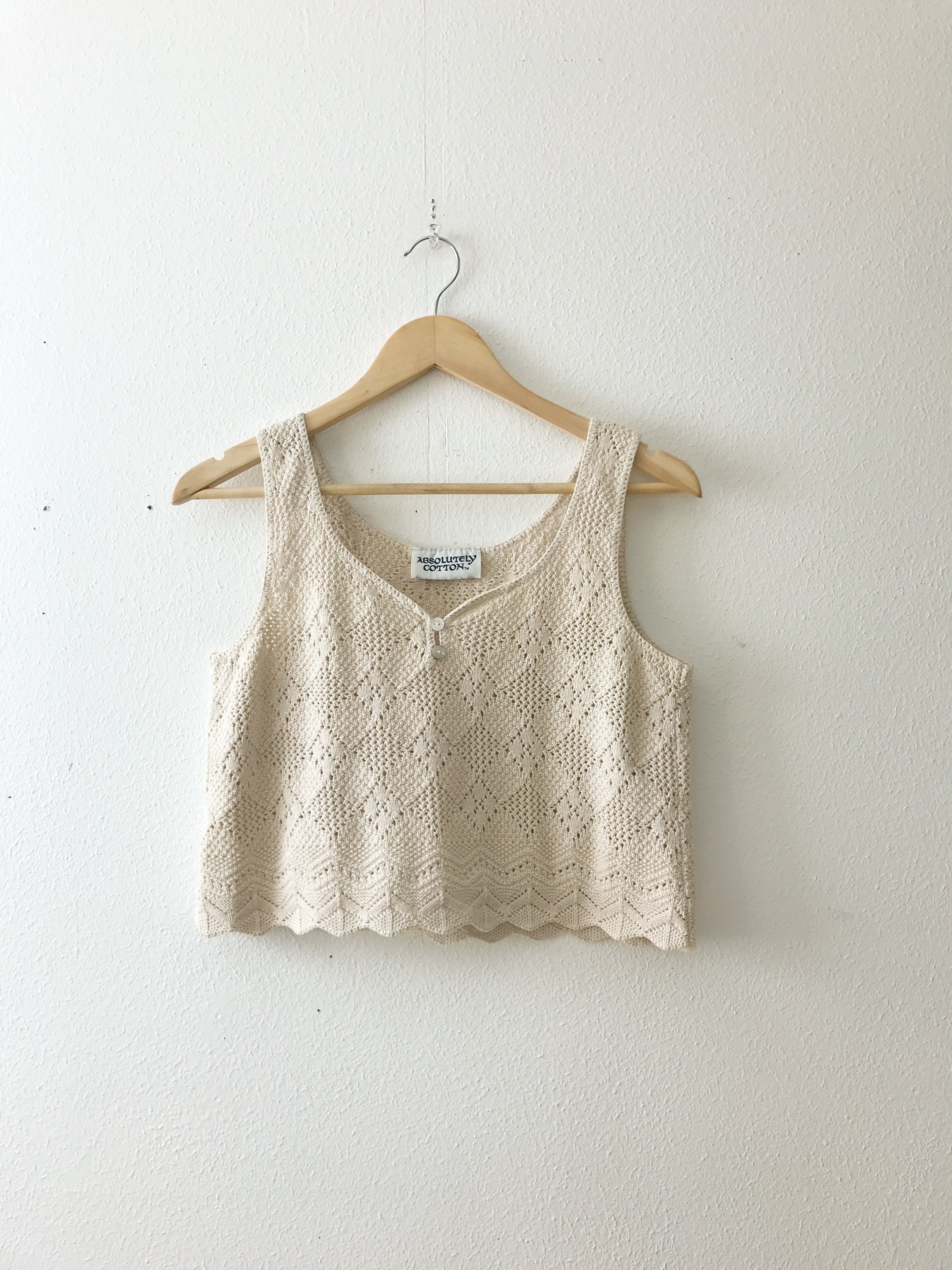 cream lace tank