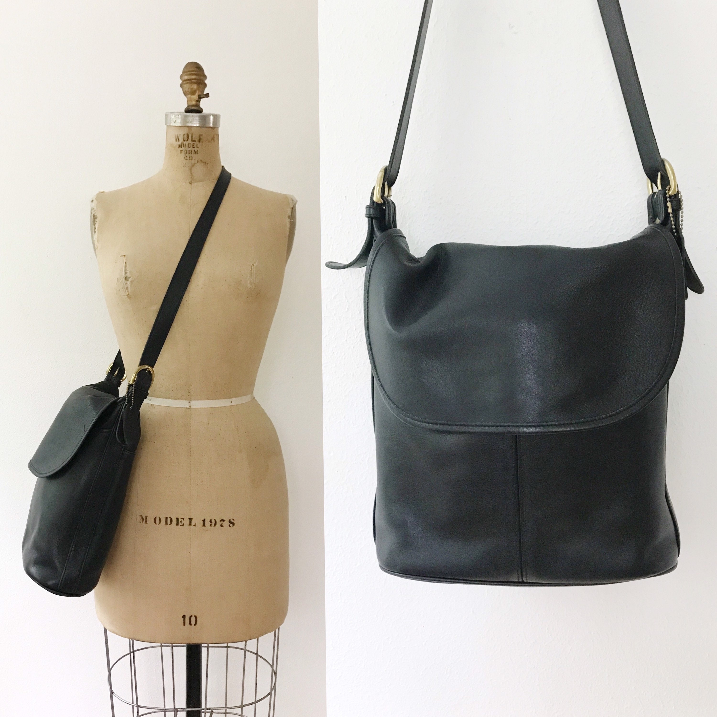 vintage Coach purse / black leather Coach / Coach Whitney Shoulder bag