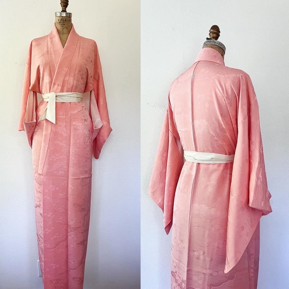 Floral Cloud silk crepe kimono / kimono robe / vintage Kimono