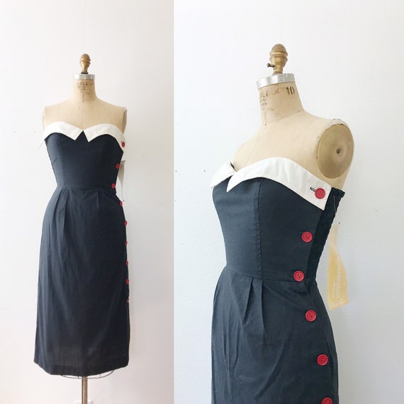 80s strapless dress / vintage sundress / NOS Youn