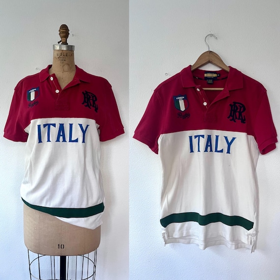 vintage Rugby shirt / vintage Ralph Lauren cotton rugby polo / Ralph Lauren Rugby Italy pullover