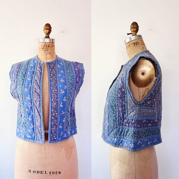 quilted vest/ vintage quilt vest / vintage 70s vest