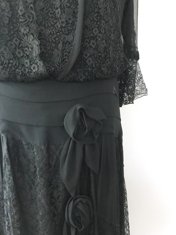 1920s dress / vintage silk dress / Cascade Lace B… - image 2