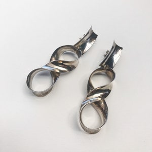 Sterling earrings / sterling sculptural earrings / sterling studio earrings