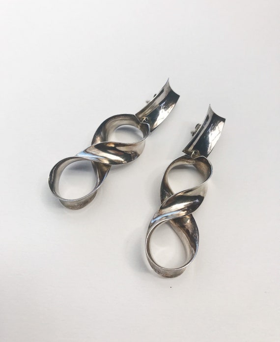 Sterling earrings / sterling sculptural earrings /