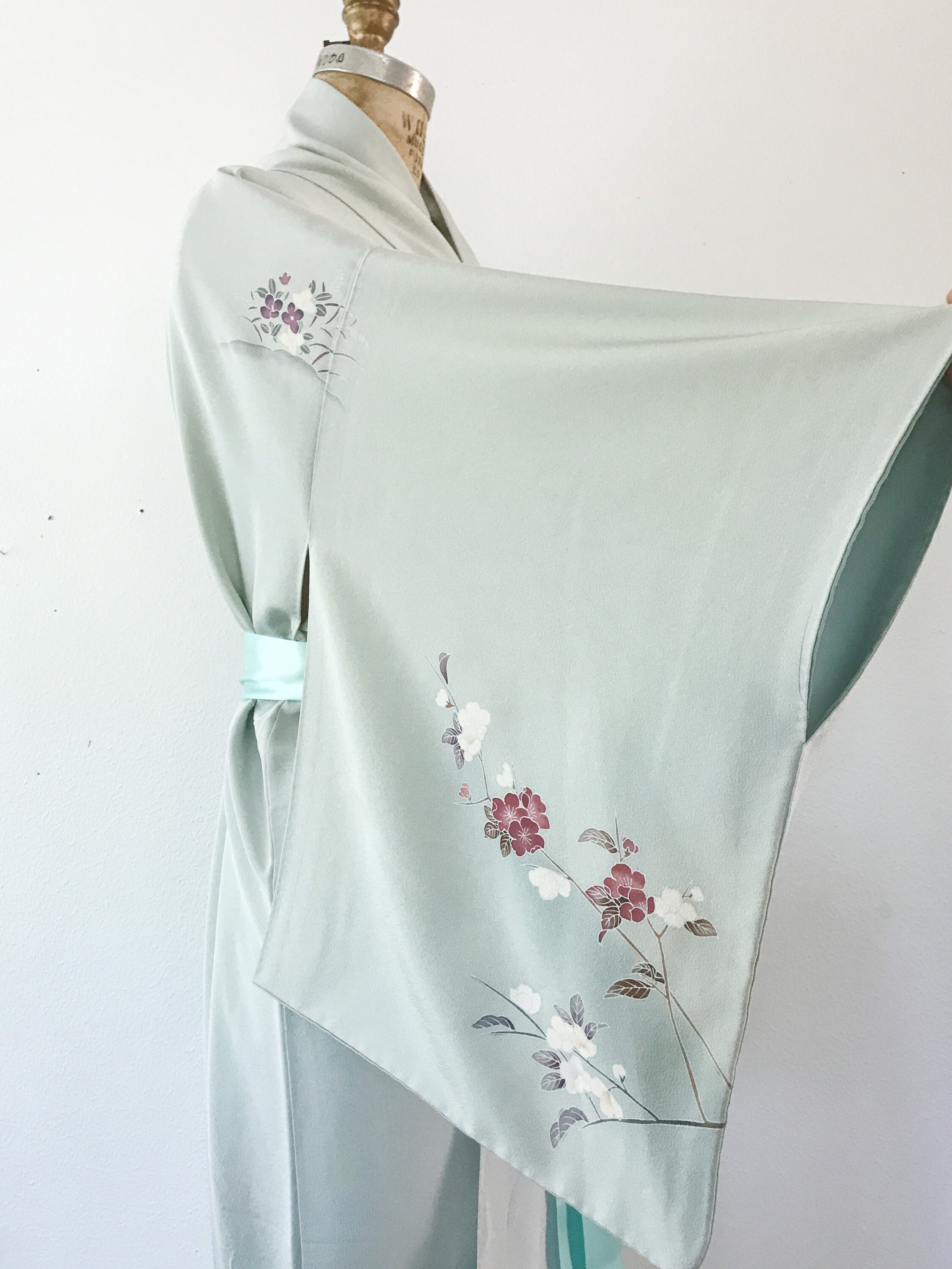 plum silk robe