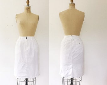 SALE white cotton skirt / 80s vintage skirt / Liz Claiborne skirt