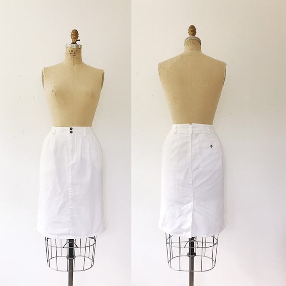 SALE white cotton skirt / 80s vintage skirt / Liz… - image 1