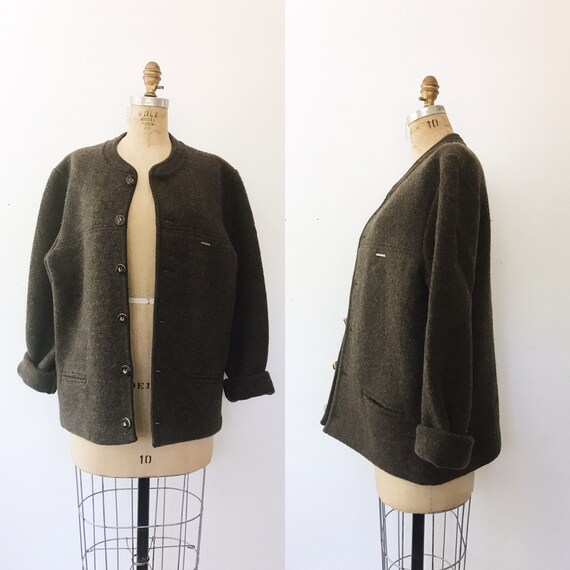 vintage outerwear sweater / vintage knit cardigan