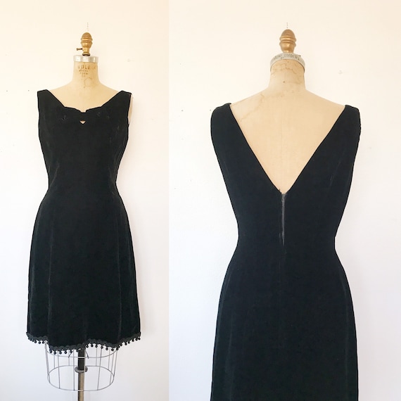 velvet cocktail Dress / 1950s cocktail dress / Vel