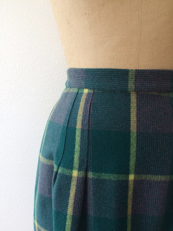 vintage wool skirt / 50s plaid skirt / winter mea… - image 2