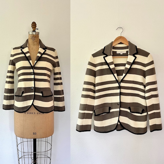 Knit Blazer / striped blazer / Modern Summer knit jacket