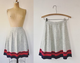 1950s vintage skirt / vintage sportswear skirt / pleated knit jersey skirt