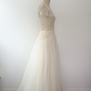 1950s wedding dress / vintage wedding dress / Karinska Tulle & Lace wedding dress bild 5