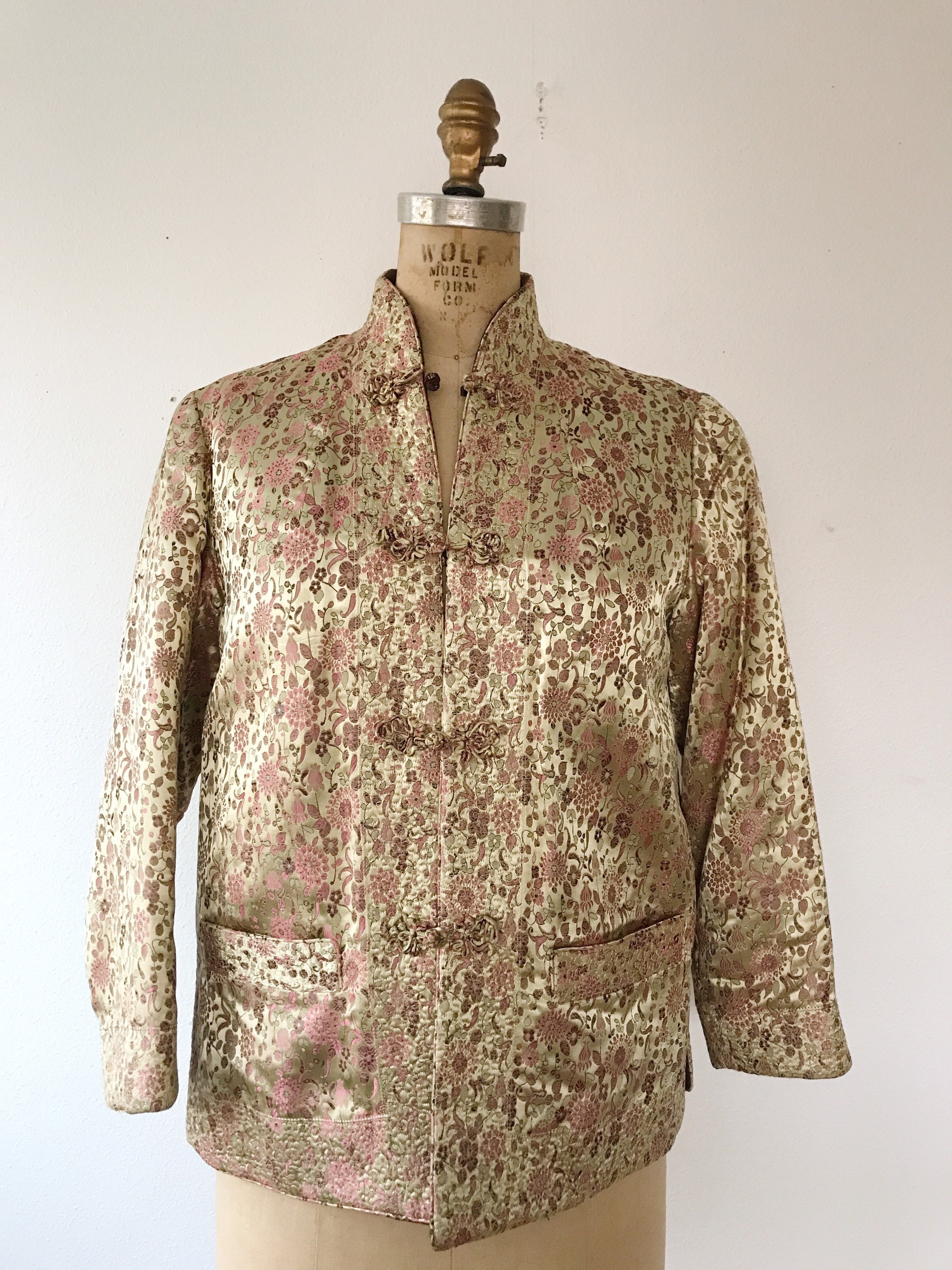 vintage silk coat / reversible coat / Chinoiserie Silk Jacket