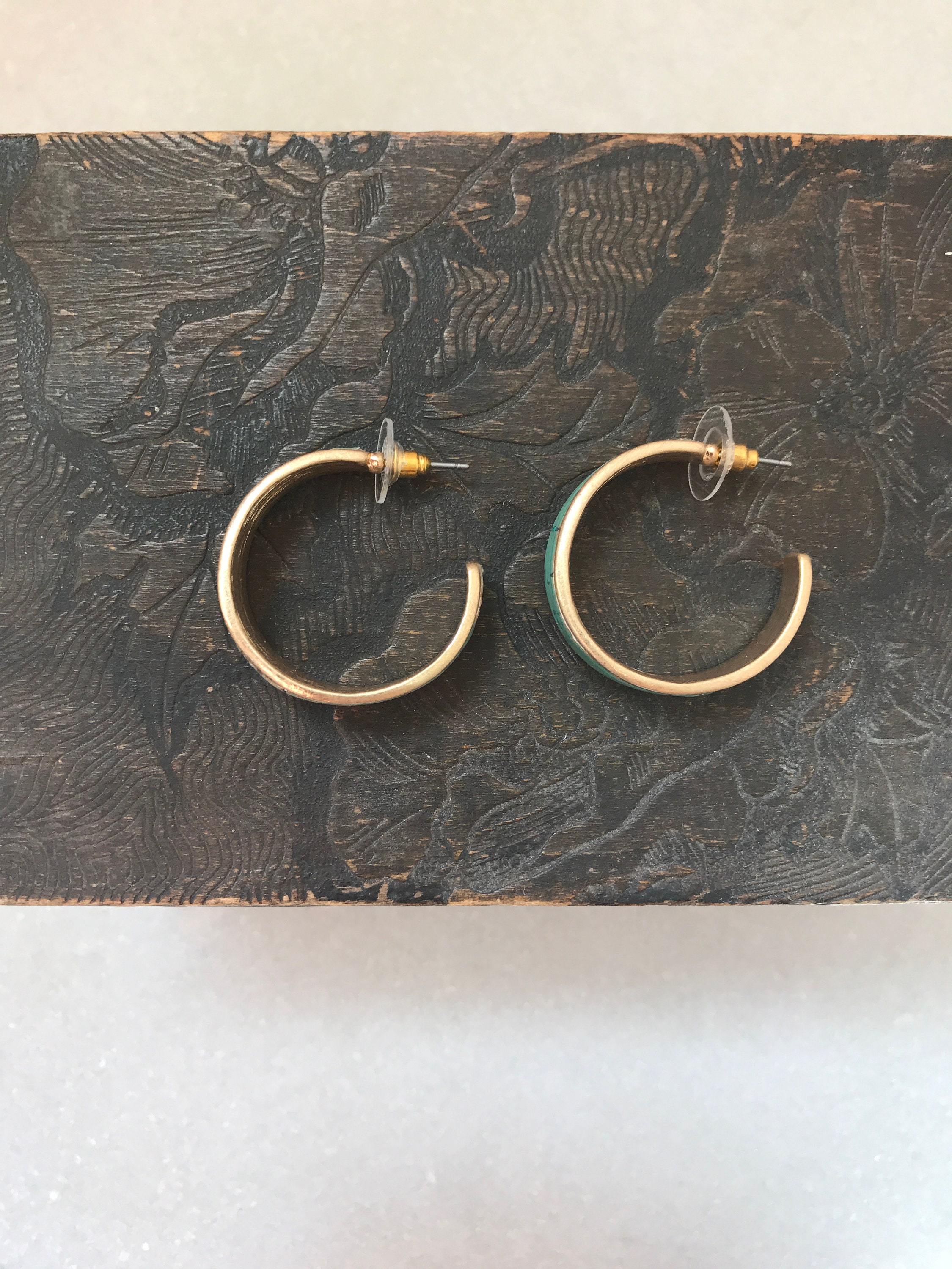 Modern Cork hoop earrings
