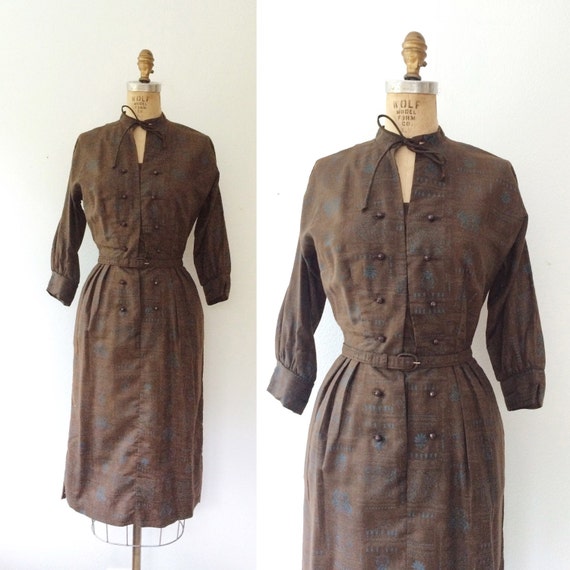 1950s dress / Nelly Don dress / Dutch Tulip shirtd
