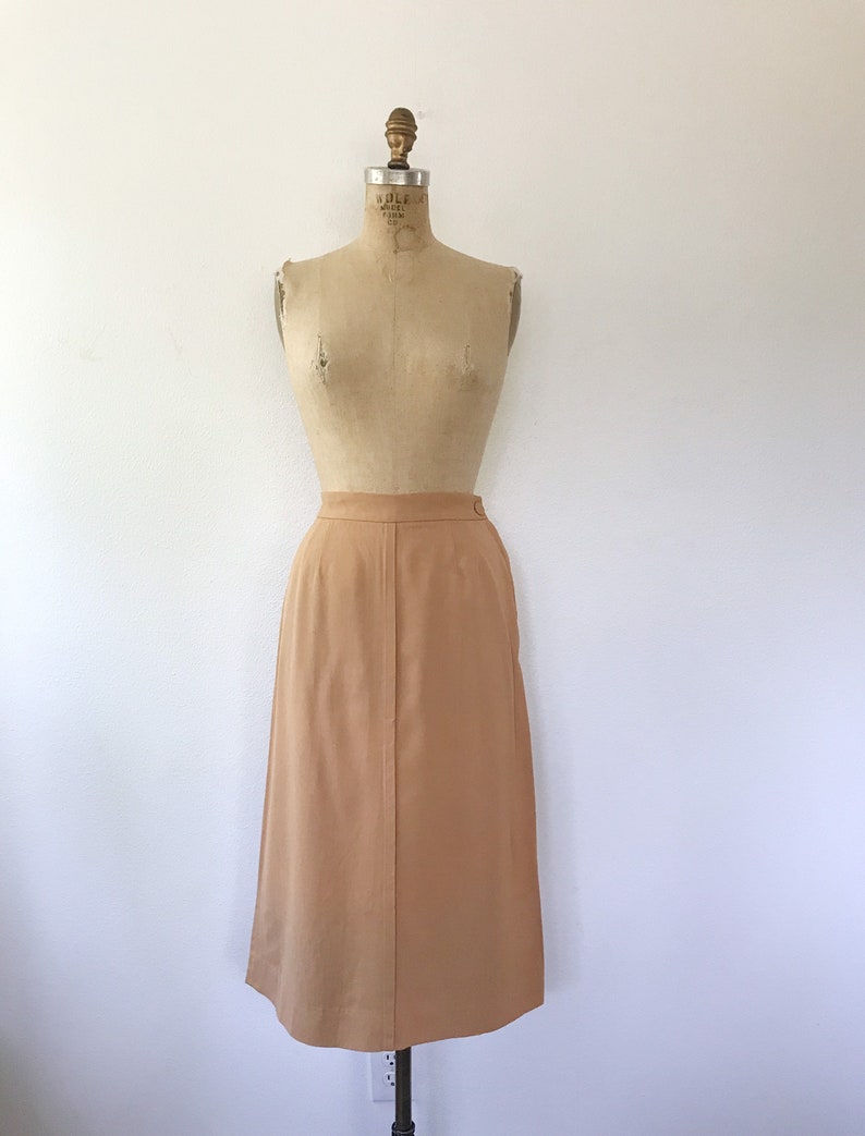 Jaren '50 vintage rok / vintage wandelrok / gabardine sportkleding rok afbeelding 2