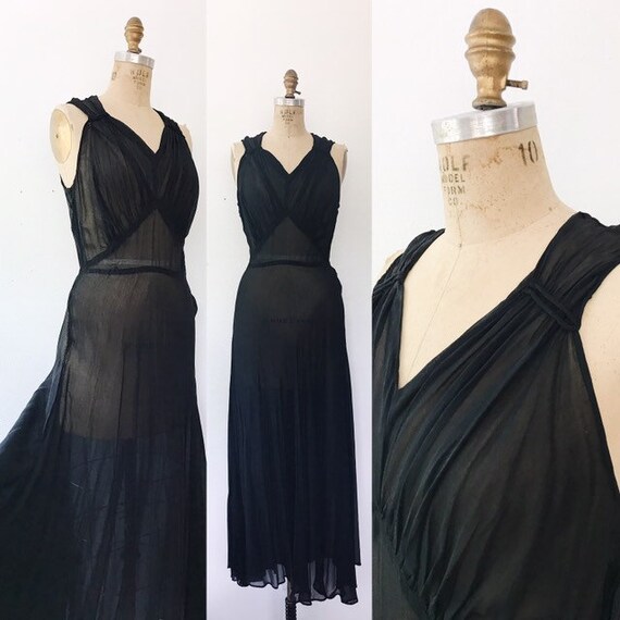 1930s evening gown / vintage silk dress / 30s Silk