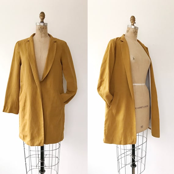 Modern Spring Blazer / Mustard Flower blazer / Zara cotton jacket