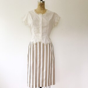 SALE 1950s skirt / 1950s cotton skirt / striped pencil skirt image 3