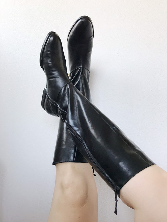 vintage leather boots / black leather boots / Salv
