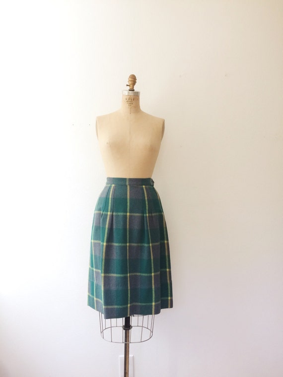 vintage wool skirt / 50s plaid skirt / winter mea… - image 5