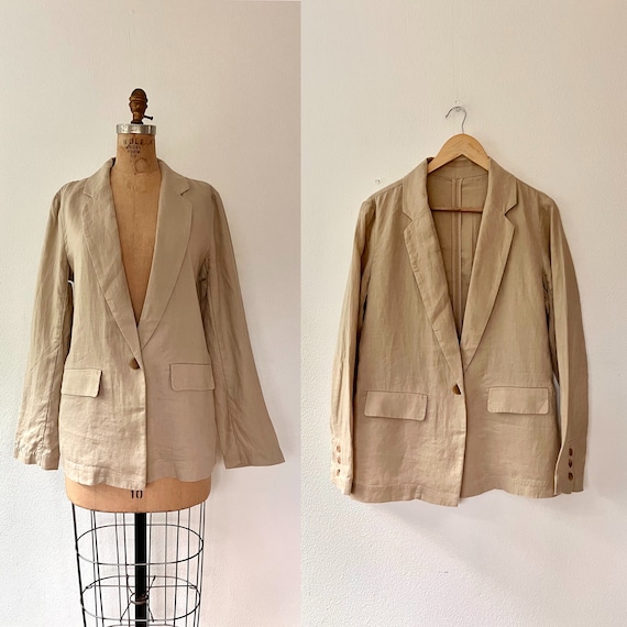 Linen Blazer / vintage blazer / 90s linen jacket
