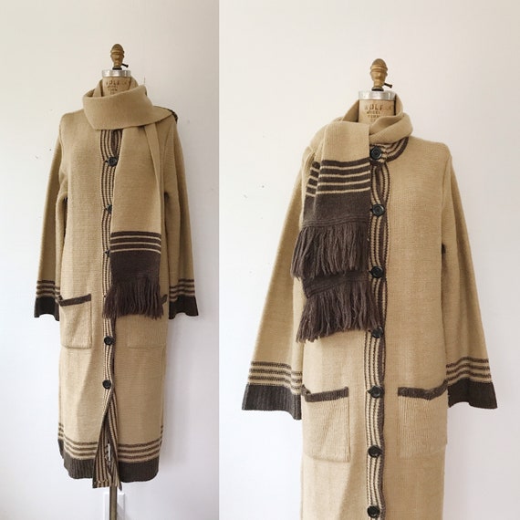 Long sweater cardigan / 70s sweater coat / Carlyle Sweater coat