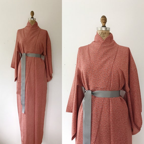 Forget me not silk crepe kimono / kimono robe / vi