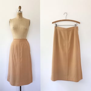 1950s vintage skirt / vintage walking skirt / gabardine sportswear skirt image 1