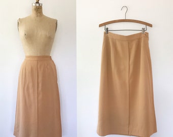 1950s vintage skirt / vintage walking skirt / gabardine sportswear skirt