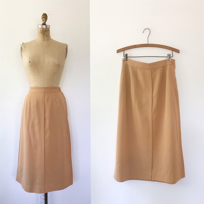 Jaren '50 vintage rok / vintage wandelrok / gabardine sportkleding rok afbeelding 1