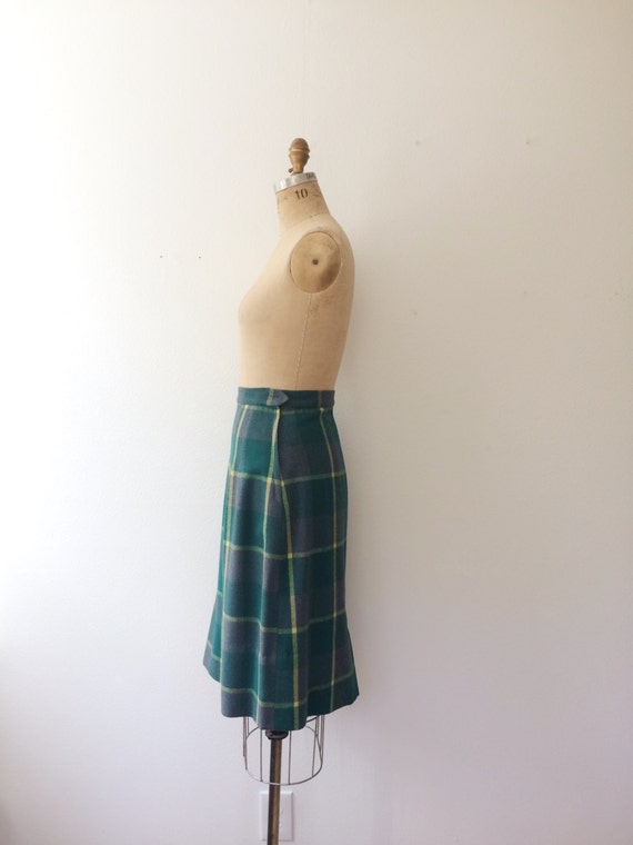 vintage wool skirt / 50s plaid skirt / winter mea… - image 3