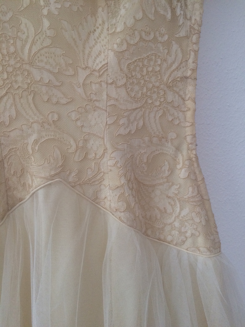 1950s wedding dress / vintage wedding dress / Karinska Tulle & Lace wedding dress bild 8