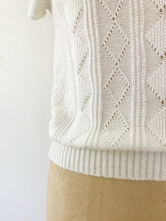 80s sweater / vintage knit sweater / Diamond knit… - image 3