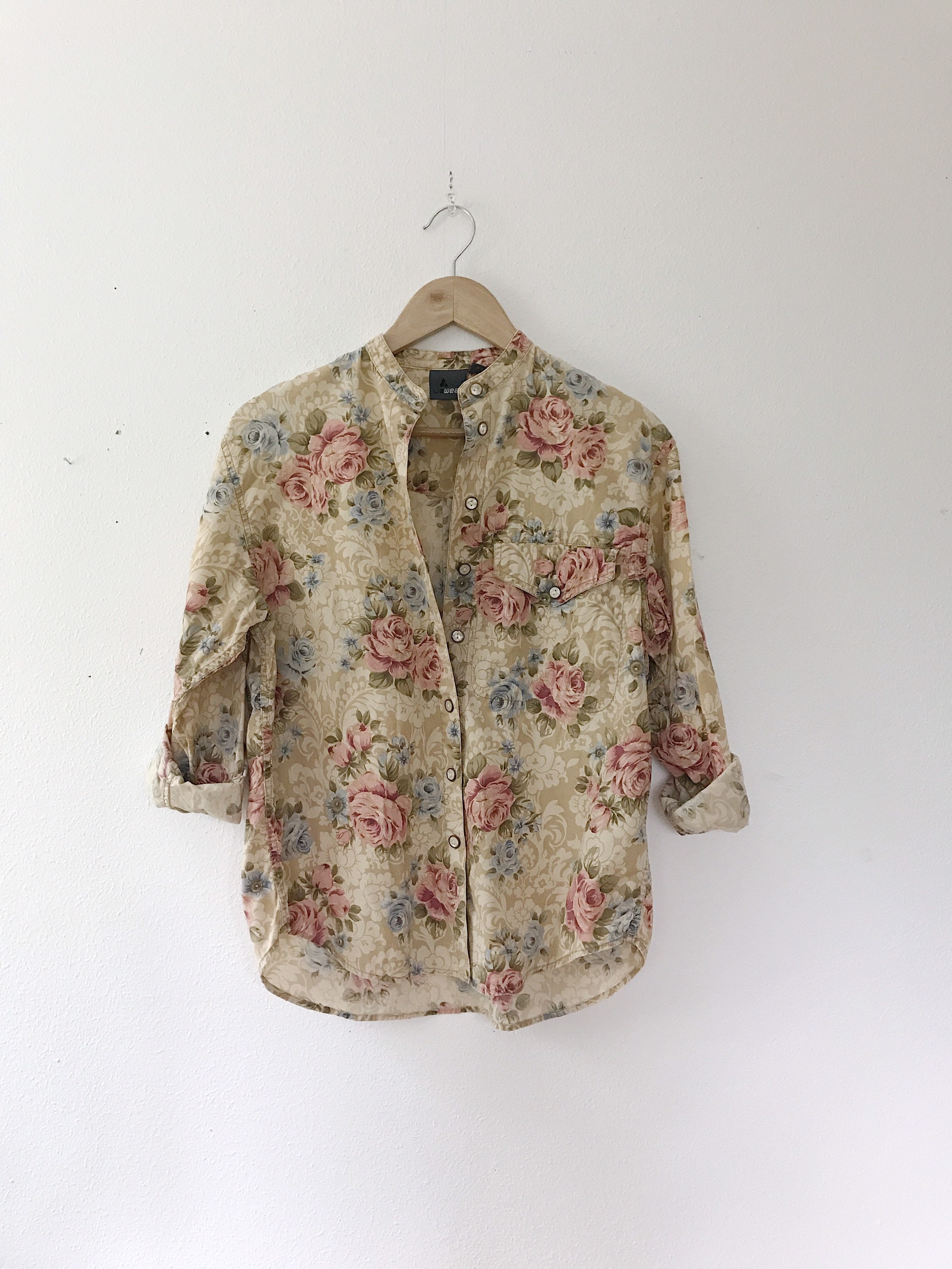 floral blouse / floral button down blouse / Autumn Pastel blouse