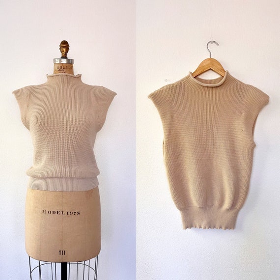 birch knit sweater / sleeveless knit vest / modern sweater