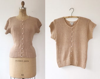80s sweater / vintage silk knit / Perfect Taupe sweater