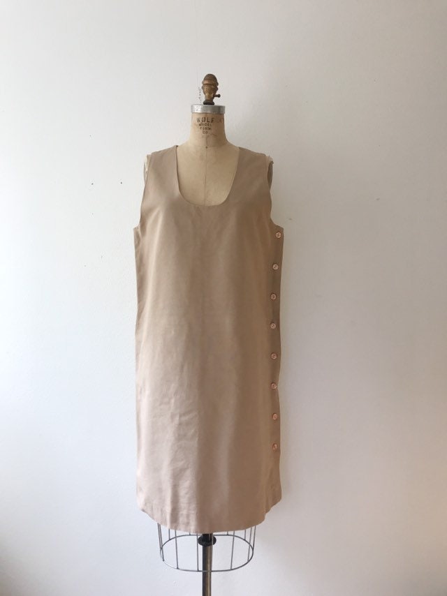 Harvé Benard dress / vintage sheath dress / minimalist Button Side dress