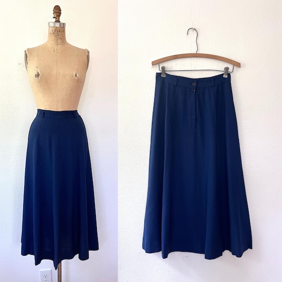 1950s vintage skirt / vintage walking skirt / navy sportswear skirt