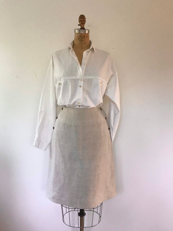 vintage linen skirt / Harve Benard skirt / Side b… - image 4